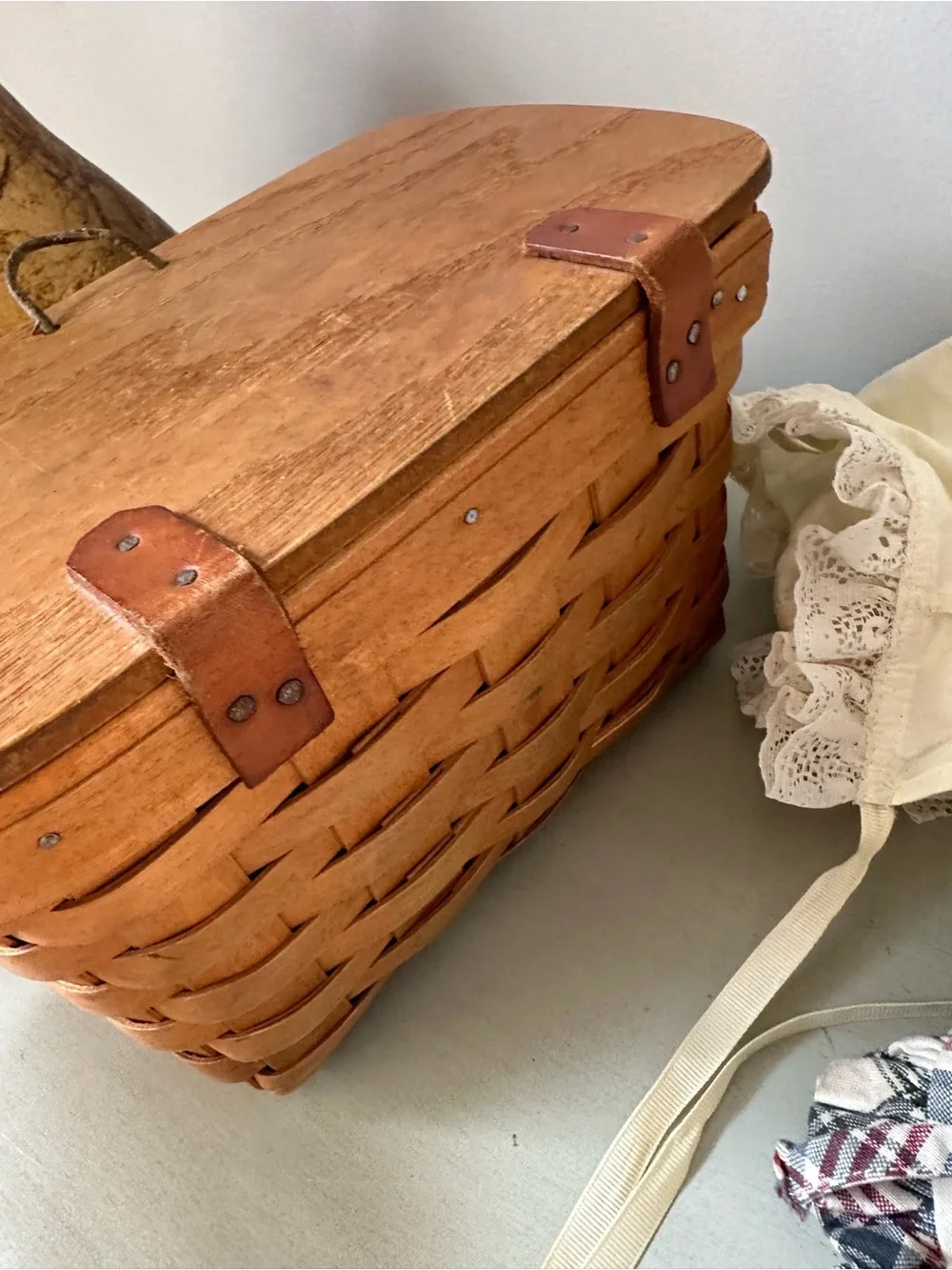 Vintage longaberger purse basket with extra liners protector